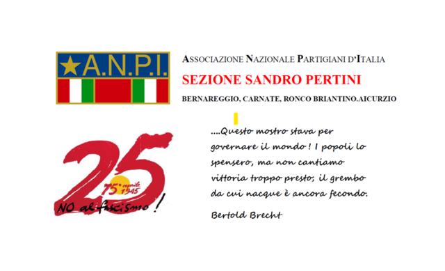 25 Aprile 2020 | 75 anni di Democrazia e Libertà | ANPI