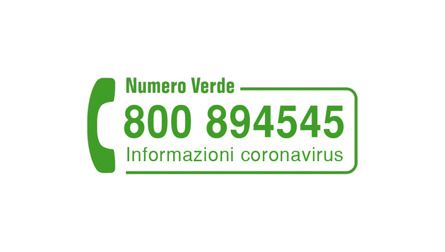 Aggiornamento Coronavirus: numero verde regionale 800 894545 